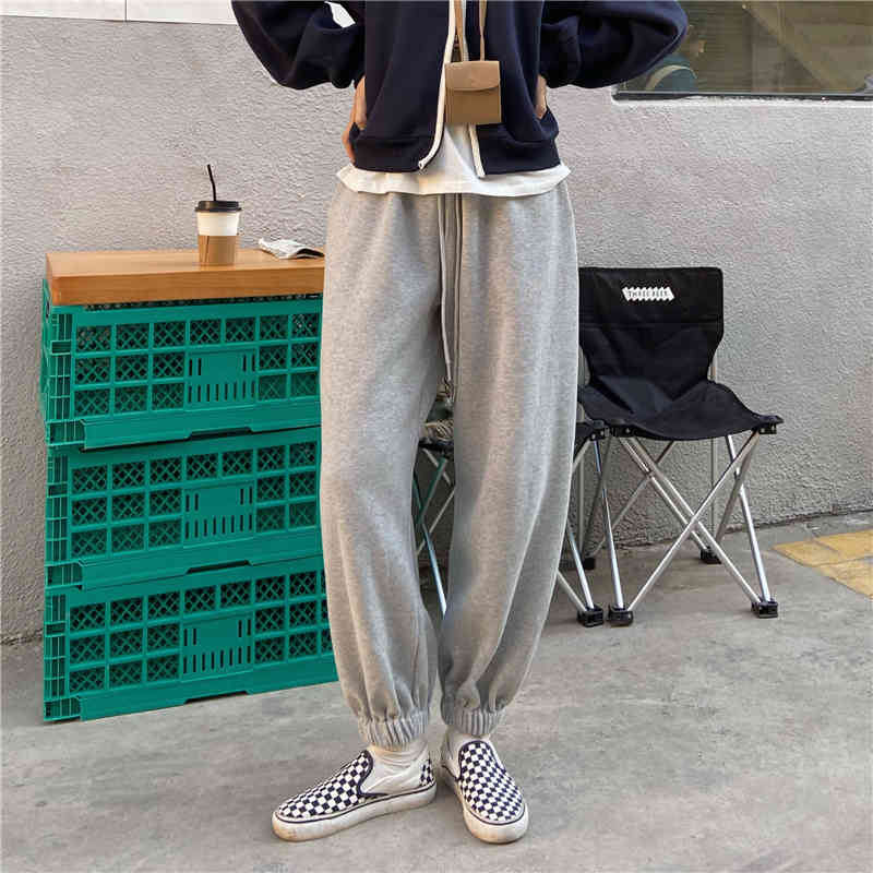 Spring Autumn Casual Sportspants Trousers Elegant Minimalist High Waist Straight Pants Women Female 210421