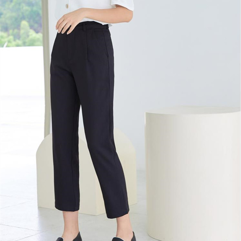 Plus Size Casual High Waist Radish Harem Pants Women Bottoms British Suit Solid Straight Loose Trousers 210421