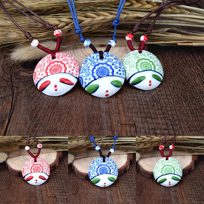 Pendant Necklaces Ceramic Necklace Handmade Fashion Jewelry Chinese Style Vintage Cute Doll Personalized Trend Accessories
Pendant Necklaces Ceramic Necklace Handmade Fashion Jewelry Chinese Style Vintage Cute Doll Personalized Trend Accessories