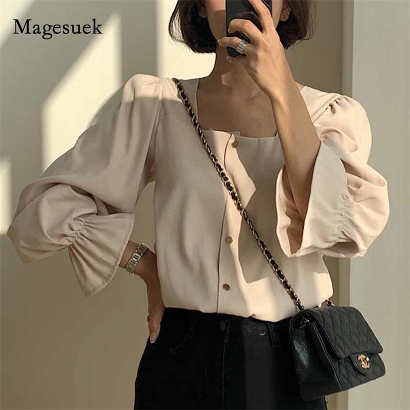 All Match Square Collar Delicate Slender Flare Sleeves Blouses Autumn Chic Solid Elegant Casual Office Lady Loose Shirts 10944 210518, Black
All Match Square Collar Delicate Slender Flare Sleeves Blouses Autumn Chic Solid Elegant Casual Office Lady Loose Shirts 10944 210518, Black