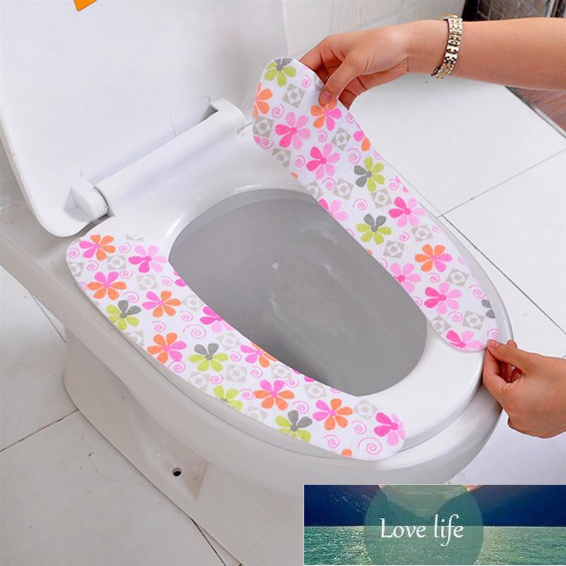 5 Pair Bathroom Toilet Seat Cushion Cartoon Style Sticky Washroom Warmer Washable Health Toilet Seat Lid Cover Pad(Random Color) Factory price expert 