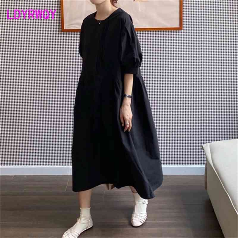 Japanese style retro niche design loose dress 2 colors Office Lady Loose Knee-Length Short Asymmetrical 210603, White
Japanese style retro niche design loose dress 2 colors Office Lady Loose Knee-Length Short Asymmetrical 210603, White