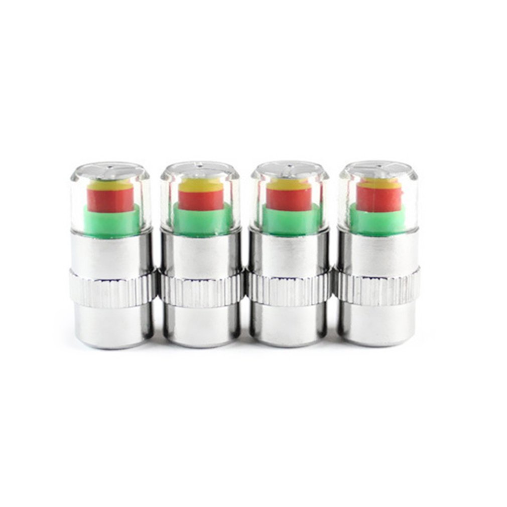 4 Stex/set Auto Tire Pressure Monitor Ventieldopjes Air Alert Band Ventieldopje Pressure Sensor Monitor Light Cap Indicator