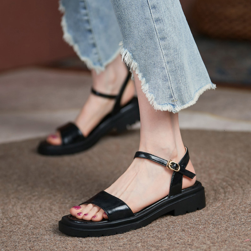 sandals genuine leather platform women's sandals comfortable flat toe square shoes for woman will see simple ladies'sandals b0o8, Black
sandals genuine leather platform women's sandals comfortable flat toe square shoes for woman will see simple ladies'sandals b0o8, Black
