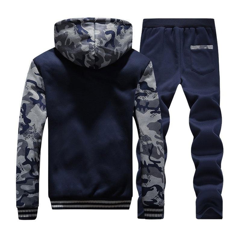 Autumn Winter Warm Tracksuit Men 2 Piece Thick Sweatshirt Jackets Sweatpant 2021 Brand Mens Suit Casual Sportswear Male Outwear Men's Tracks