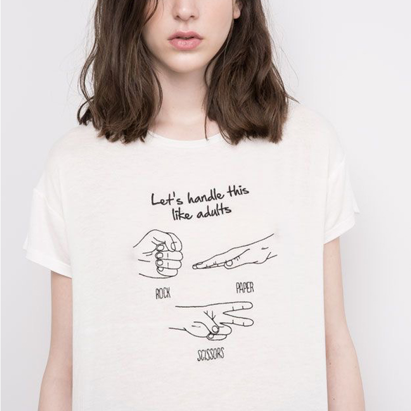 Handle Like Adults Funny T-shirt Harajuku Rock Paper Scissors Ulzzang Hipster Graphic Tee Casual Short Sleeve Cotton Tops Clothe 210518, White
Handle Like Adults Funny T-shirt Harajuku Rock Paper Scissors Ulzzang Hipster Graphic Tee Casual Short Sleeve Cotton Tops Clothe 210518, White