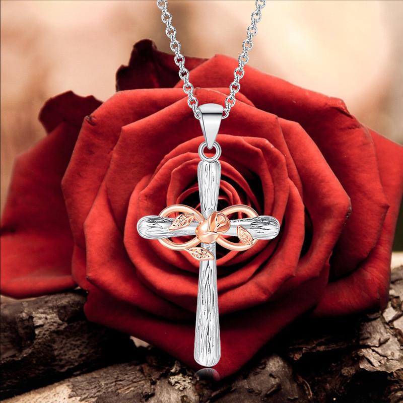 Pendant Necklaces Religious Belief Crucifix Necklace Rose Flower Infin Cross Neckalc Golden Plated Chain Lucky Character Jewelry
Pendant Necklaces Religious Belief Crucifix Necklace Rose Flower Infin Cross Neckalc Golden Plated Chain Lucky Character Jewelry