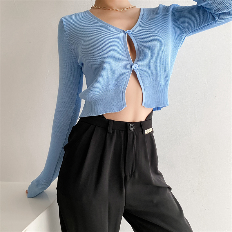 Elegant Women Solid Knitted Single Breasted Cardigan Retro Simple Female Blouse Soft Long Sleeve Chic Stareetwear 210521wtt