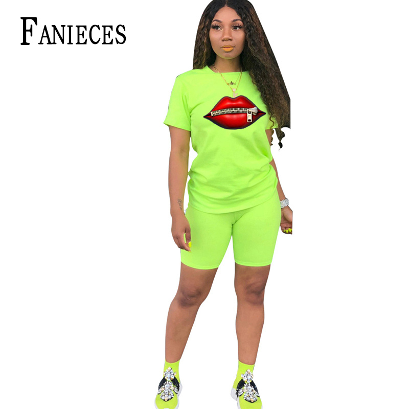 Casual Outfits Mouth Zipper Print Two Piece Set Summer Clothes for Women Tracksuit Top Biker Shorts Sweat Suits 210520, Gray 
Casual Outfits Mouth Zipper Print Two Piece Set Summer Clothes for Women Tracksuit Top Biker Shorts Sweat Suits 210520, Gray