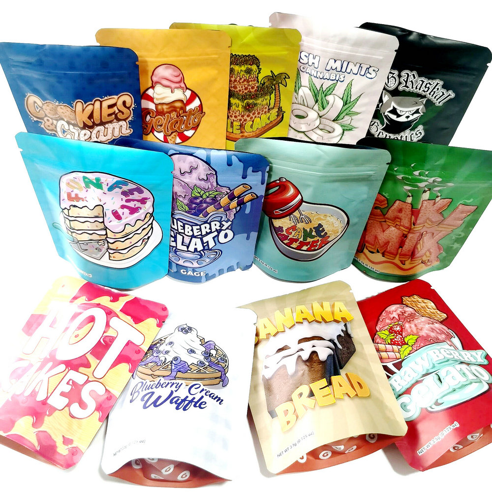 3.5g mylar bag Packing edibles Long bags geltato ice cake blueberry cream Banana Bread edible Empty package Bags 3.5 gram
3.5g mylar bag Packing edibles Long bags geltato ice cake blueberry cream Banana Bread edible Empty package Bags 3.5 gram