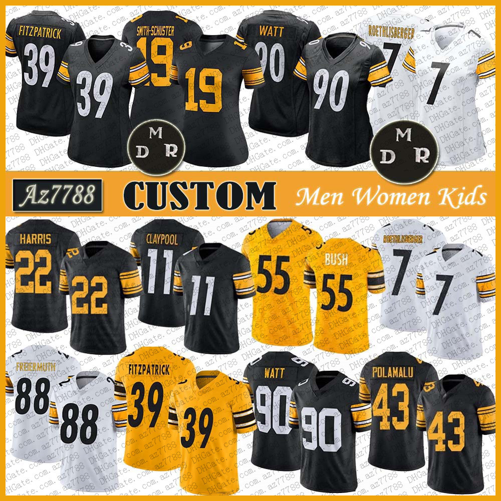 PIT 22 Najee Harris 90 T.J. Watt Custom Men Women Kids Football Jersey 11 Chase Claypool 7 Ben Roethlisberger 88 Pat Freiermuth 39 Minkah Fi, Black;red
PIT 22 Najee Harris 90 T.J. Watt Custom Men Women Kids Football Jersey 11 Chase Claypool 7 Ben Roethlisberger 88 Pat Freiermuth 39 Minkah Fi, Black;red