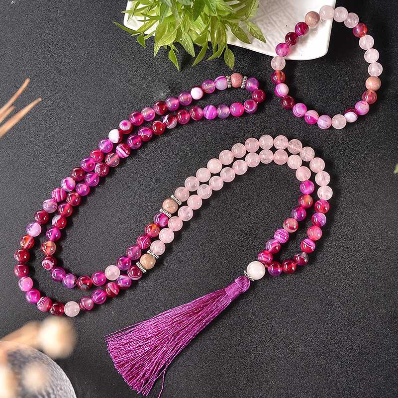 Pendant Necklaces 8mm Rhodochrosite Rose Quartz Agate Beaded 108 Japamala Necklace Meditation Yoga Healing Tibetan Jewelry Bracelet Tassel S, Silver
Pendant Necklaces 8mm Rhodochrosite Rose Quartz Agate Beaded 108 Japamala Necklace Meditation Yoga Healing Tibetan Jewelry Bracelet Tassel S, Silver