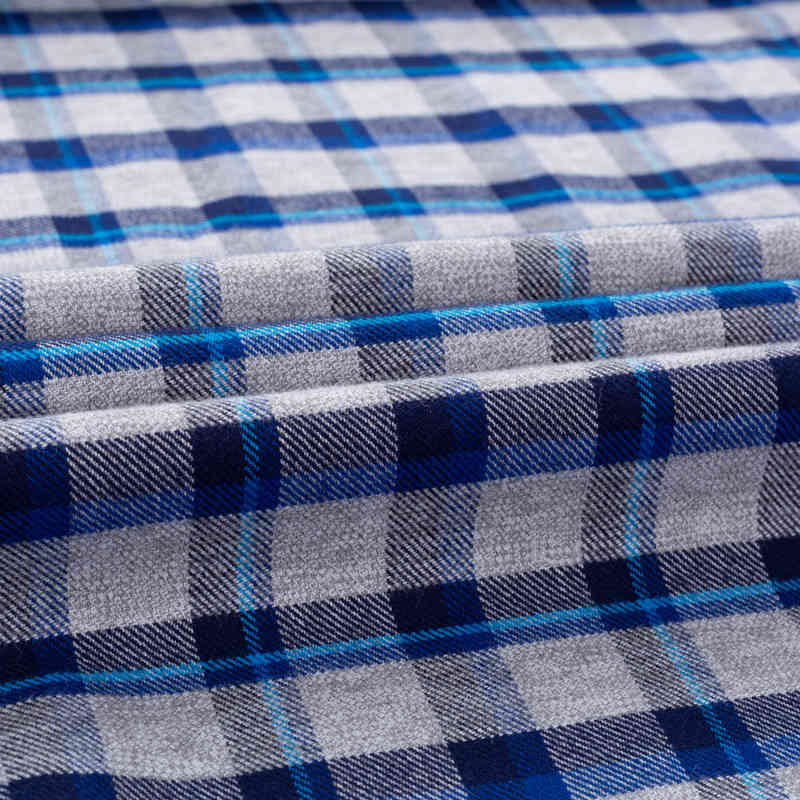 Men's 100% Cotton Brushed Flannel Plaid Checkered Shirt Long Sleeve Standard-fit Comfortable Warm Casual Button-collar Shirts 210410