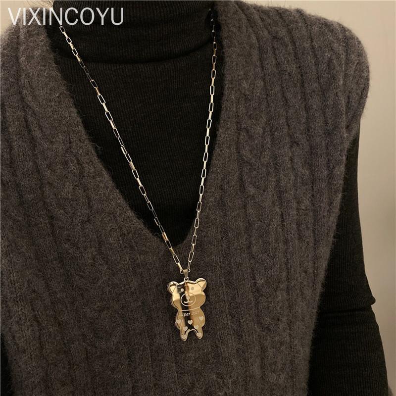 Pendant Necklaces 2022 Design Exquisite Letter Bear Heart Necklace Women All-match Sweater Choker Chain Birthday Gift Wedding Jewelry, Silver
Pendant Necklaces 2022 Design Exquisite Letter Bear Heart Necklace Women All-match Sweater Choker Chain Birthday Gift Wedding Jewelry, Silver