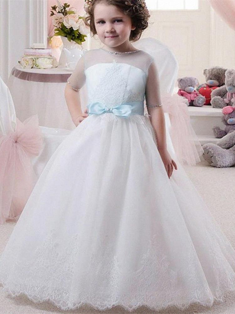 Girl's Dresses Appliques Tulle Bowknot Ball Gown Lace Flower Girls Dress For Party Prom Princess Pageant Wedding Birthday, All white
Girl's Dresses Appliques Tulle Bowknot Ball Gown Lace Flower Girls Dress For Party Prom Princess Pageant Wedding Birthday, All white