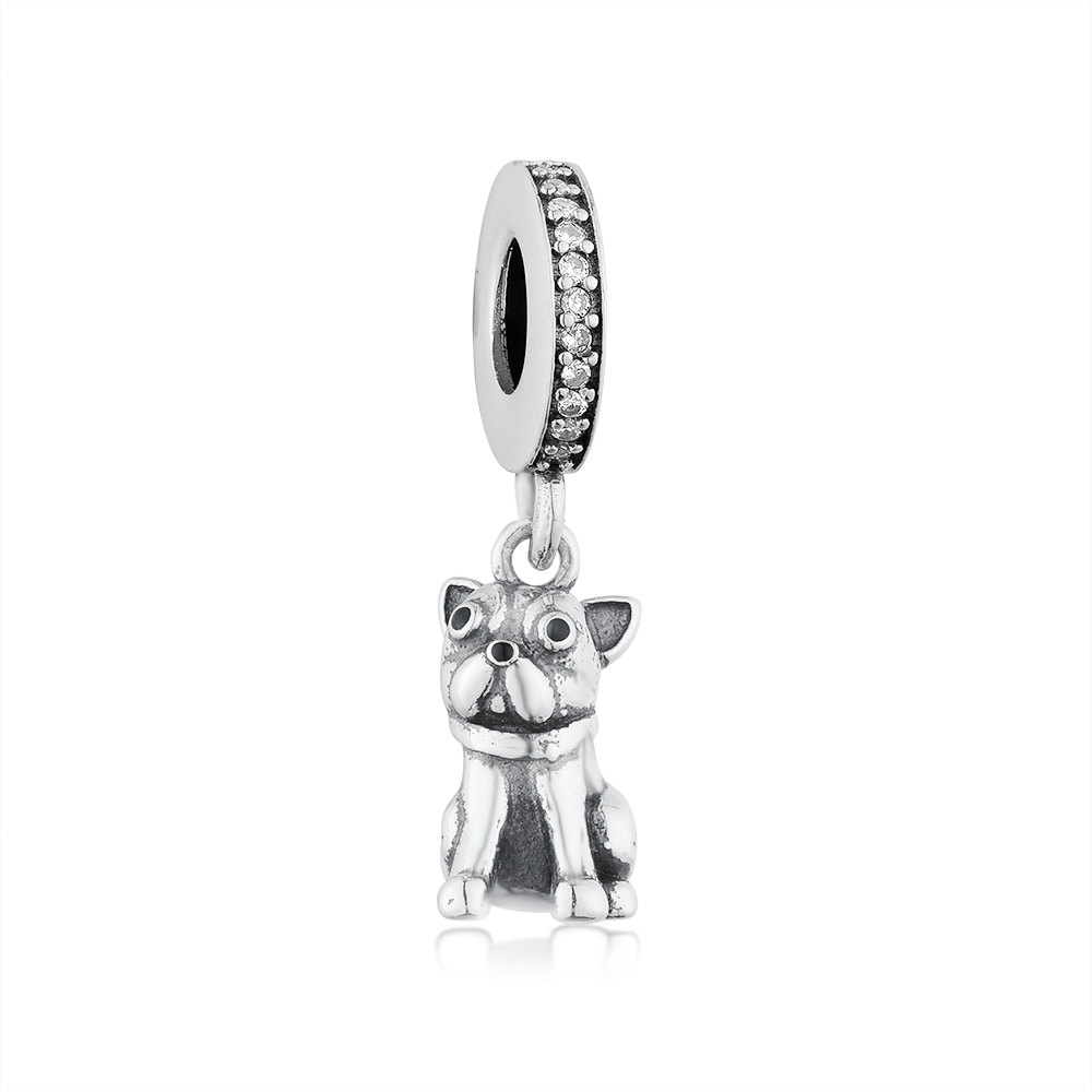 Fit Original Brand Charm Bracelet Authentic 925 Sterling Silver Human Loyal French Dog Bulldog Bead For Making Women Berloque