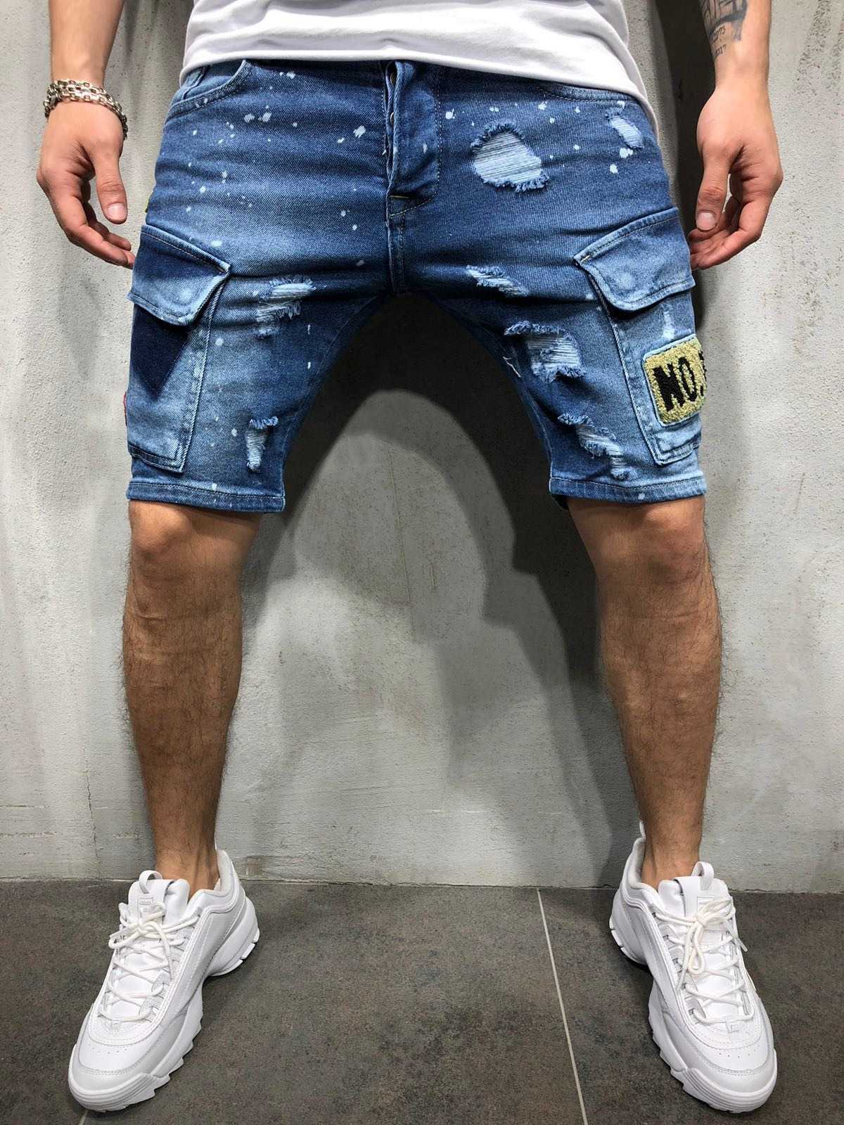 2021 New Style Men Stretchy Ripped Skinny Biker Embroidery Print Jeans Pocket Destroyed Taped Slim Fit High Quality Denim Shorts X0621, Blue
2021 New Style Men Stretchy Ripped Skinny Biker Embroidery Print Jeans Pocket Destroyed Taped Slim Fit High Quality Denim Shorts X0621, Blue