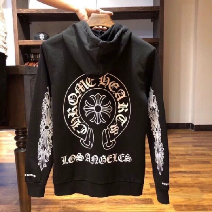 Fashion Chrome Fashion brand Hearts zipper Hoodie men's and women's same print loose cotton sweater couple's spring and autum, Black
Fashion Chrome Fashion brand Hearts zipper Hoodie men's and women's same print loose cotton sweater couple's spring and autum, Black
