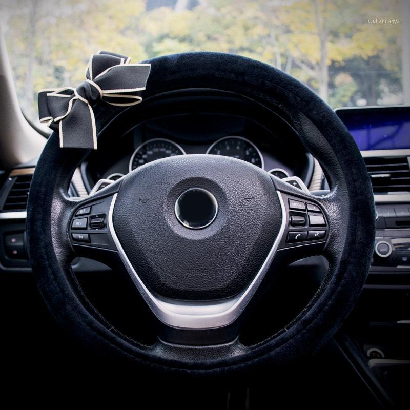 Steering Wheel Covers Fashion Black Bowknot Universal Car Cover Winter Plush Wheels Case Women Girls Auto Interior Decoration
Steering Wheel Covers Fashion Black Bowknot Universal Car Cover Winter Plush Wheels Case Women Girls Auto Interior Decoration