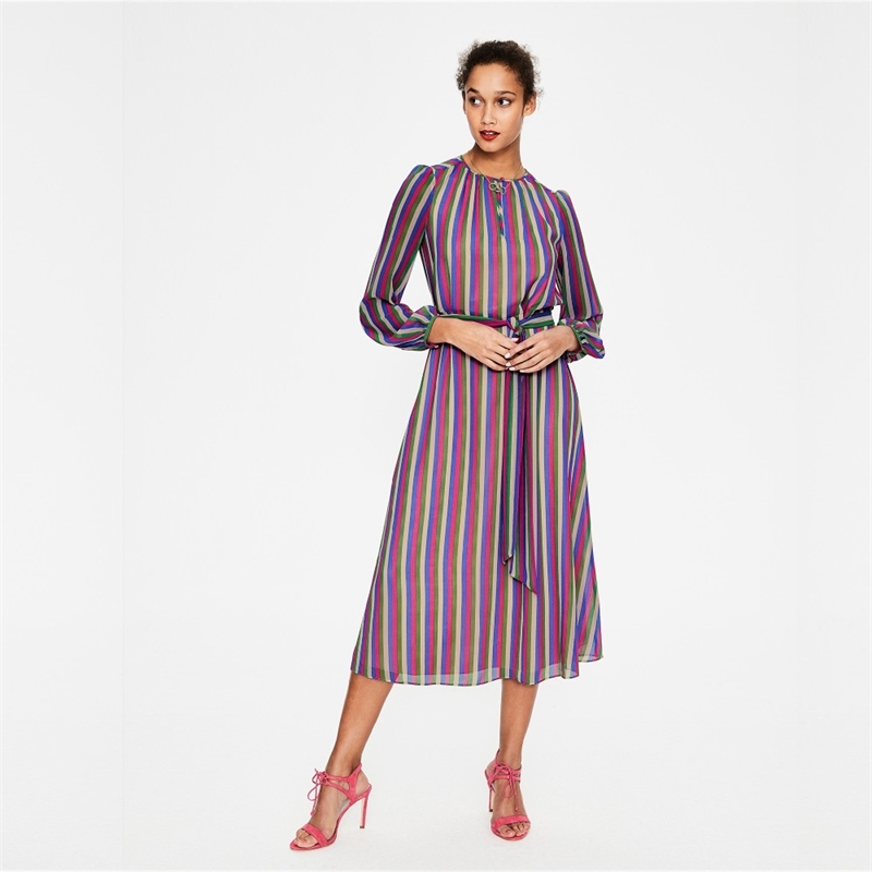 Striped Swimsuit cover up Beach Tunic Sarong Robe de Plage wear kaftans long Dress Womens Swim Wear #Q545 210420