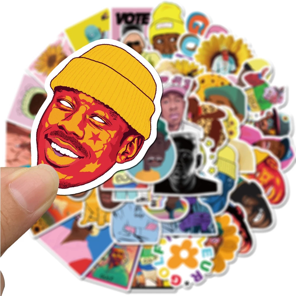 10/30/50PCS Rapper Singer Tyler The Creator Stickers DIY Skateboard Guitar Laptop Luggage Kids Toy Cool Graffiti Decal Stickers Car