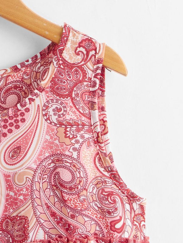 Girls Paisley Print Smock Dress SHE