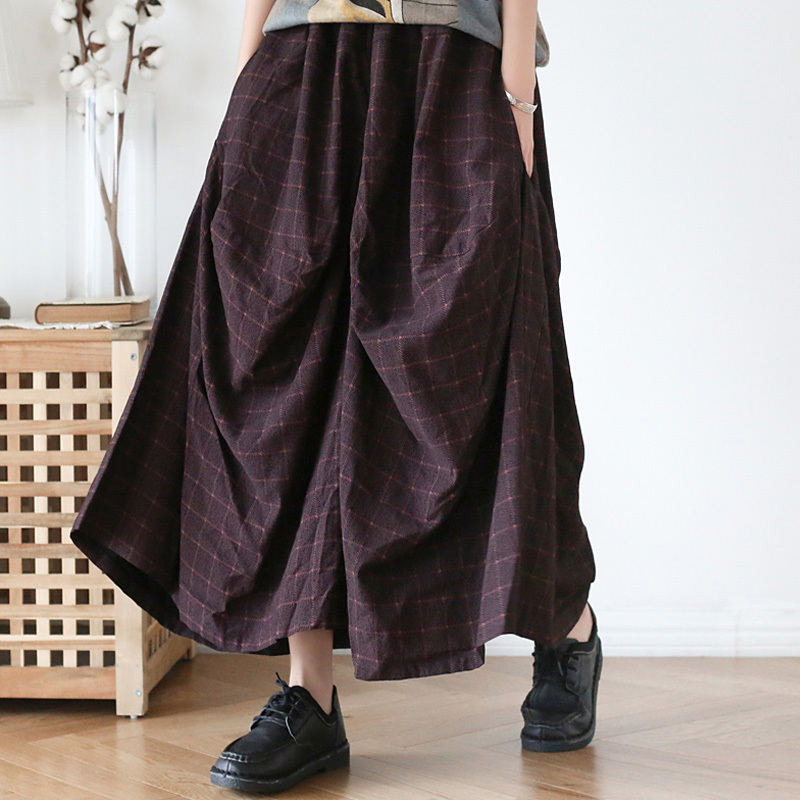 Johnature Vintage Wide Leg Pants For Women Plaid Elastic Waist Trouser Autumn Loose Soft Women Cloths Retro Pants 210521, Black
Johnature Vintage Wide Leg Pants For Women Plaid Elastic Waist Trouser Autumn Loose Soft Women Cloths Retro Pants 210521, Black