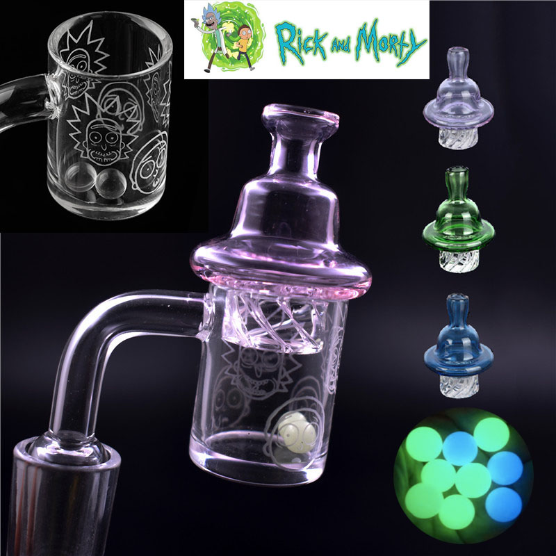Quartz Banger nail & Carb Cap set 25mm quartz nail 10mm 14mm 18mm Male Female Terp Flat top Bangers for Dab Rigs Glass Bongs dhl free