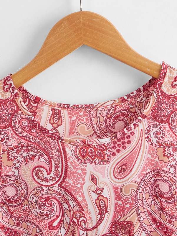 Girls Paisley Print Smock Dress SHE
