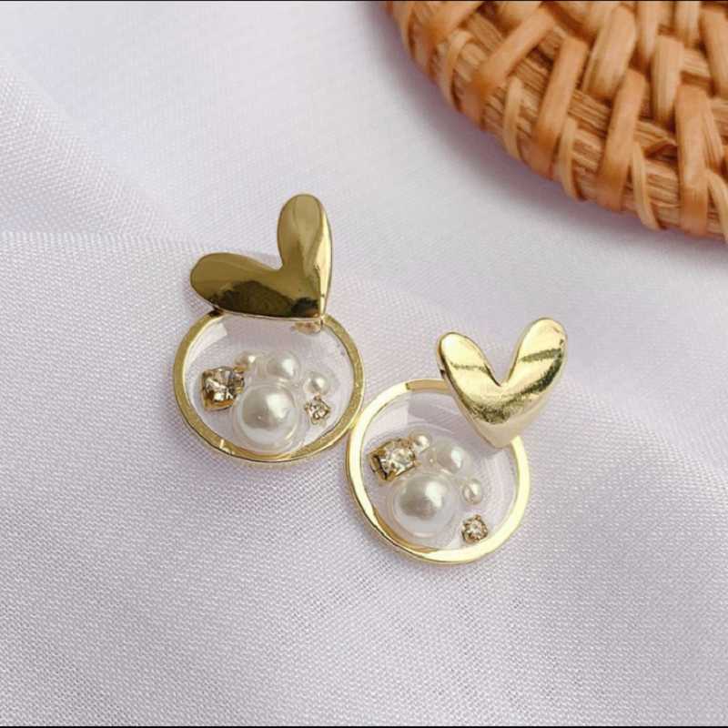 Stud Colorful L Temperament 925 Sterling Silver Minimalism Circular And Heart Shape Alloy Earrings For Women Student Jewelry, Golden;silver
Stud Colorful L Temperament 925 Sterling Silver Minimalism Circular And Heart Shape Alloy Earrings For Women Student Jewelry, Golden;silver