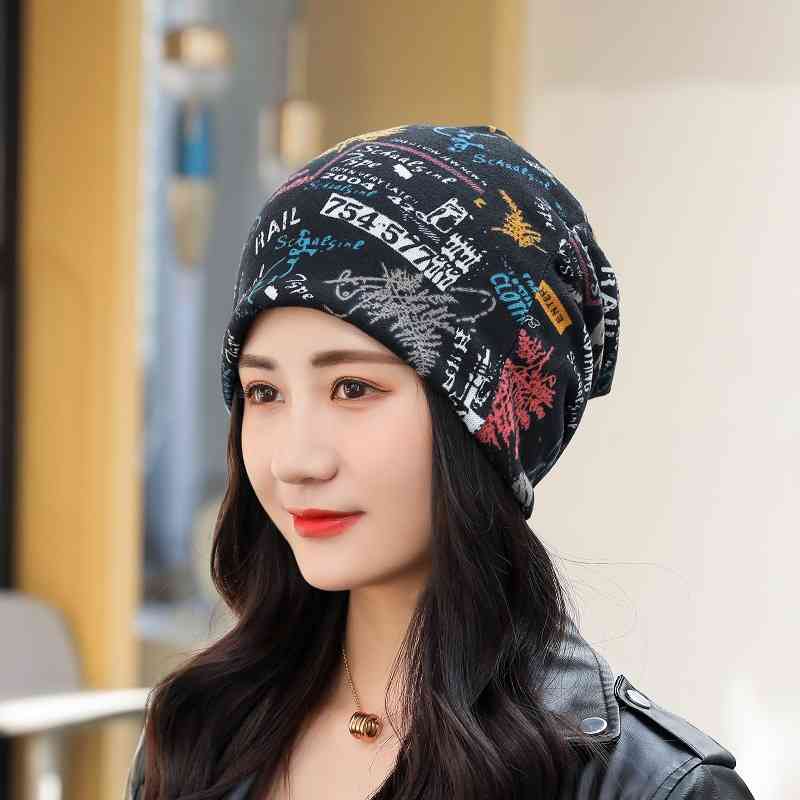 Hats Caps Double Layer Smiling Face Love Letter Headscarf Hat Multifunctional Cover Head and Month Cap
