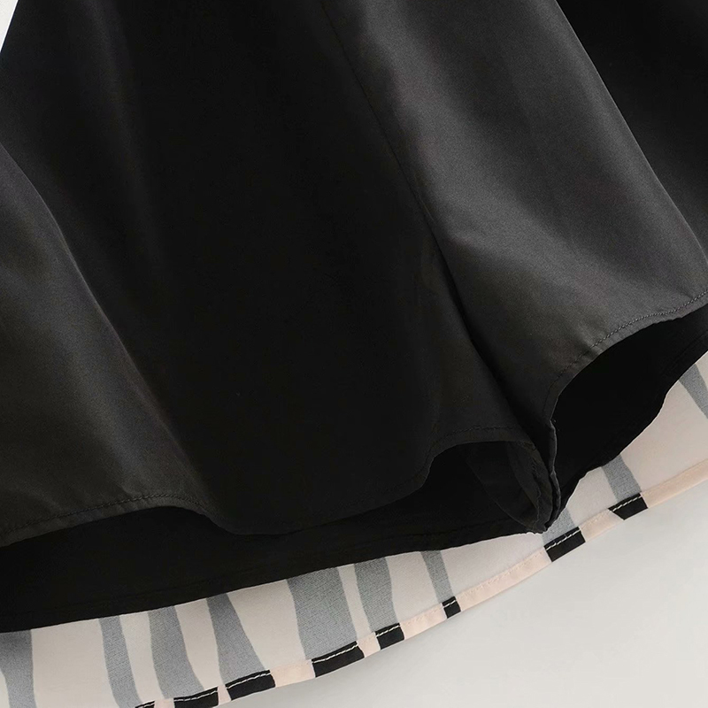 Zebra Stripe Mini Dress Women Bow Tie A Line Party Ladies V Neck Casual Long Sleeve es Vestidos Mujer 210508