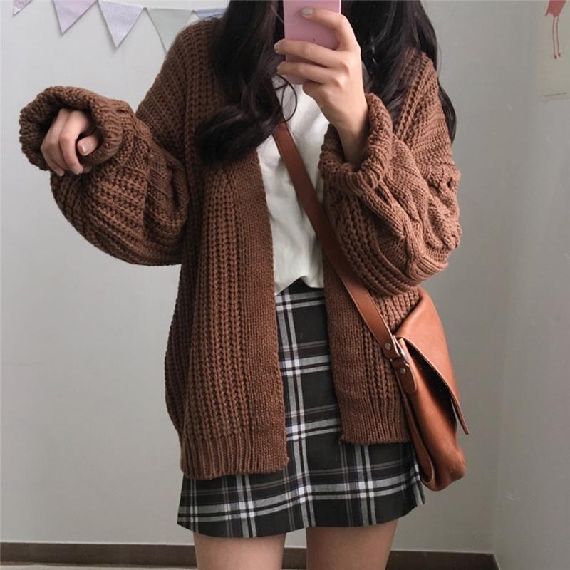 Women's Knits & Tees Japan Style Lazy Outwear Knitted Sweater Tops Autumn Loose Casual Long Sleeve V Neck Brown Cardigan Jacket Pull Femme J, White
Women's Knits & Tees Japan Style Lazy Outwear Knitted Sweater Tops Autumn Loose Casual Long Sleeve V Neck Brown Cardigan Jacket Pull Femme J, White