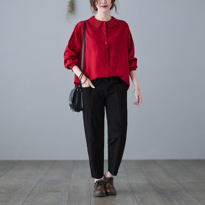 Women's Tracksuits 2021 Arrival Spring Autumn Women Sets High Quality Loose Lace Neck Cotton Linen Shirt And Harem Pant Two Piece Set, Khaki
Women's Tracksuits 2021 Arrival Spring Autumn Women Sets High Quality Loose Lace Neck Cotton Linen Shirt And Harem Pant Two Piece Set, Khaki