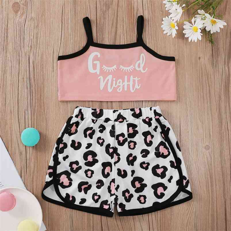 Summer Children Sets Strap Letter Pink Tops Leopard Shorts Cute 2Pcs Girls Boys Clothes Set 1-8T 210629
Summer Children Sets Strap Letter Pink Tops Leopard Shorts Cute 2Pcs Girls Boys Clothes Set 1-8T 210629