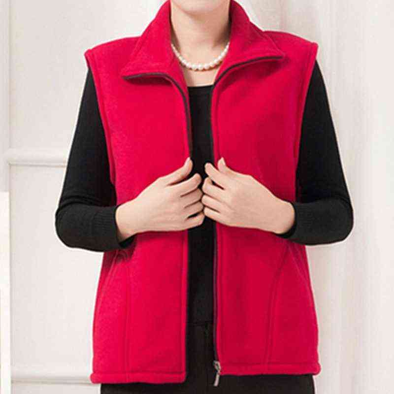 Autumn Women Wool Vest Large Sleeveless Jacket Fashion Zipper Women's Leisure gilet 211120