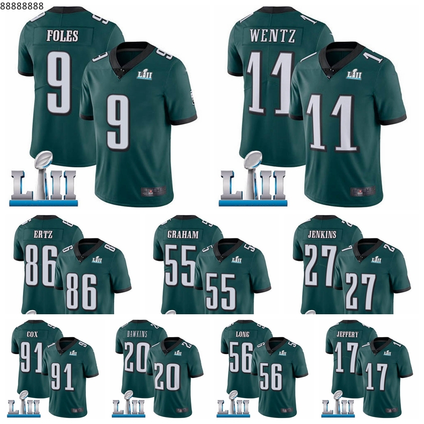 PhiladelphiaEaglesMen 86 Zach Ertz 9 Nick Foles 11 Carson Wentz Jay Ajayi 55 Graham 27 Jenkins Cox 2018 SuperBowlAlshon Jeffery Football Jerseys Green, Custom name number
PhiladelphiaEaglesMen 86 Zach Ertz 9 Nick Foles 11 Carson Wentz Jay Ajayi 55 Graham 27 Jenkins Cox 2018 SuperBowlAlshon Jeffery Football Jerseys Green, Custom name number