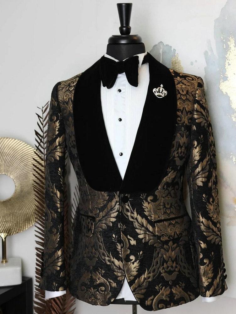 Men's Suits & Blazers 2021 Elegant Brand Black Gold Floral Men With Pants Groom Suit Smoking Tuxedo Jacket Wedding For Man Blazer, Only jacket
Men's Suits & Blazers 2021 Elegant Brand Black Gold Floral Men With Pants Groom Suit Smoking Tuxedo Jacket Wedding For Man Blazer, Only jacket