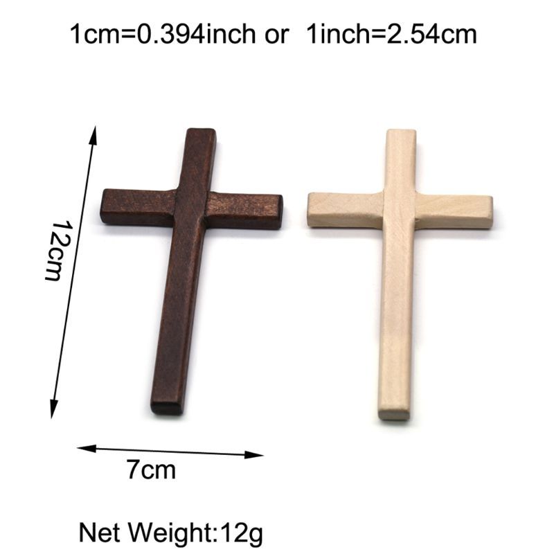 2 Hand-made wooden crucifix Jesus Christ ornaments Religious charm Hanger making