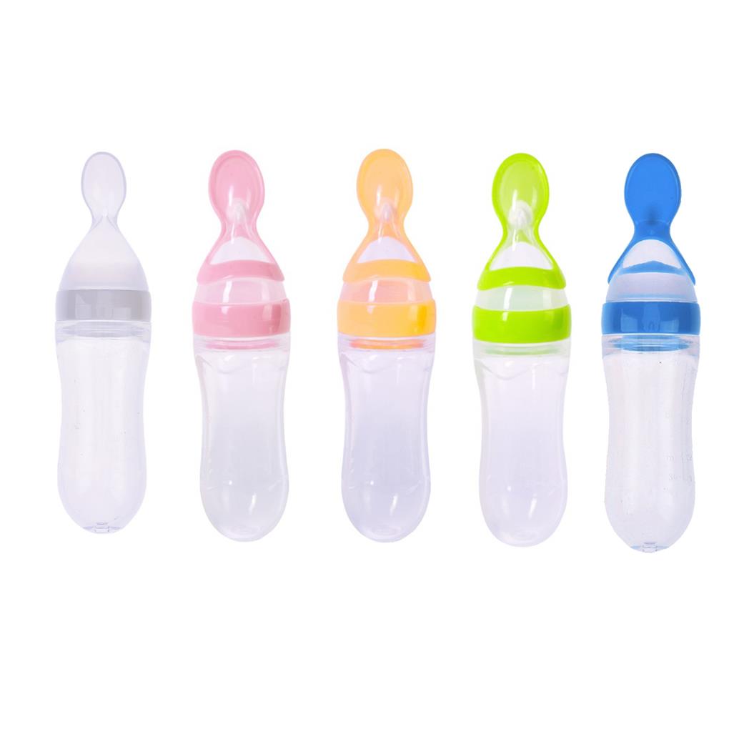 New Baby Infants Silicone Squeeze Rice Cereal Bottles With Spoon Newborn Toddler Feeder Feeding Tool Bottle 90ML
New Baby Infants Silicone Squeeze Rice Cereal Bottles With Spoon Newborn Toddler Feeder Feeding Tool Bottle 90ML