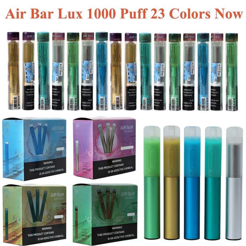Air Bar Lux Disposable cigarettes Vape Pen 1000 Puffs 500mAh Battery 2.7ml Airbar Pods Pre-Filled Vapor Stick Device Portable Vaporizer Kit
Air Bar Lux Disposable cigarettes Vape Pen 1000 Puffs 500mAh Battery 2.7ml Airbar Pods Pre-Filled Vapor Stick Device Portable Vaporizer Kit