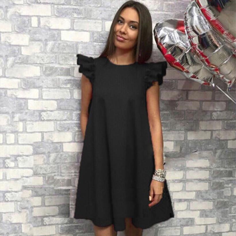 summer spring lotus leaf women dresses sleeve solid loose fashion casual o neck red white black for vestidos, Black;gray
summer spring lotus leaf women dresses sleeve solid loose fashion casual o neck red white black for vestidos, Black;gray