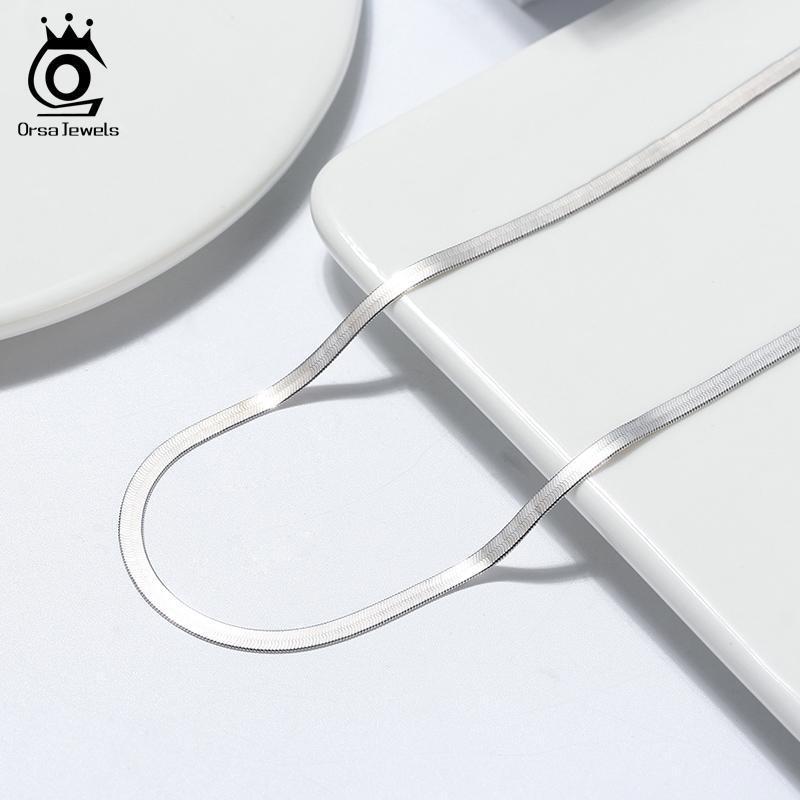 Chains ORSA JEWELS Width 3mm 925 Silver Flat Snake Chain Necklace Italian Flexible Herringbone For Men Women SC35
Chains ORSA JEWELS Width 3mm 925 Silver Flat Snake Chain Necklace Italian Flexible Herringbone For Men Women SC35