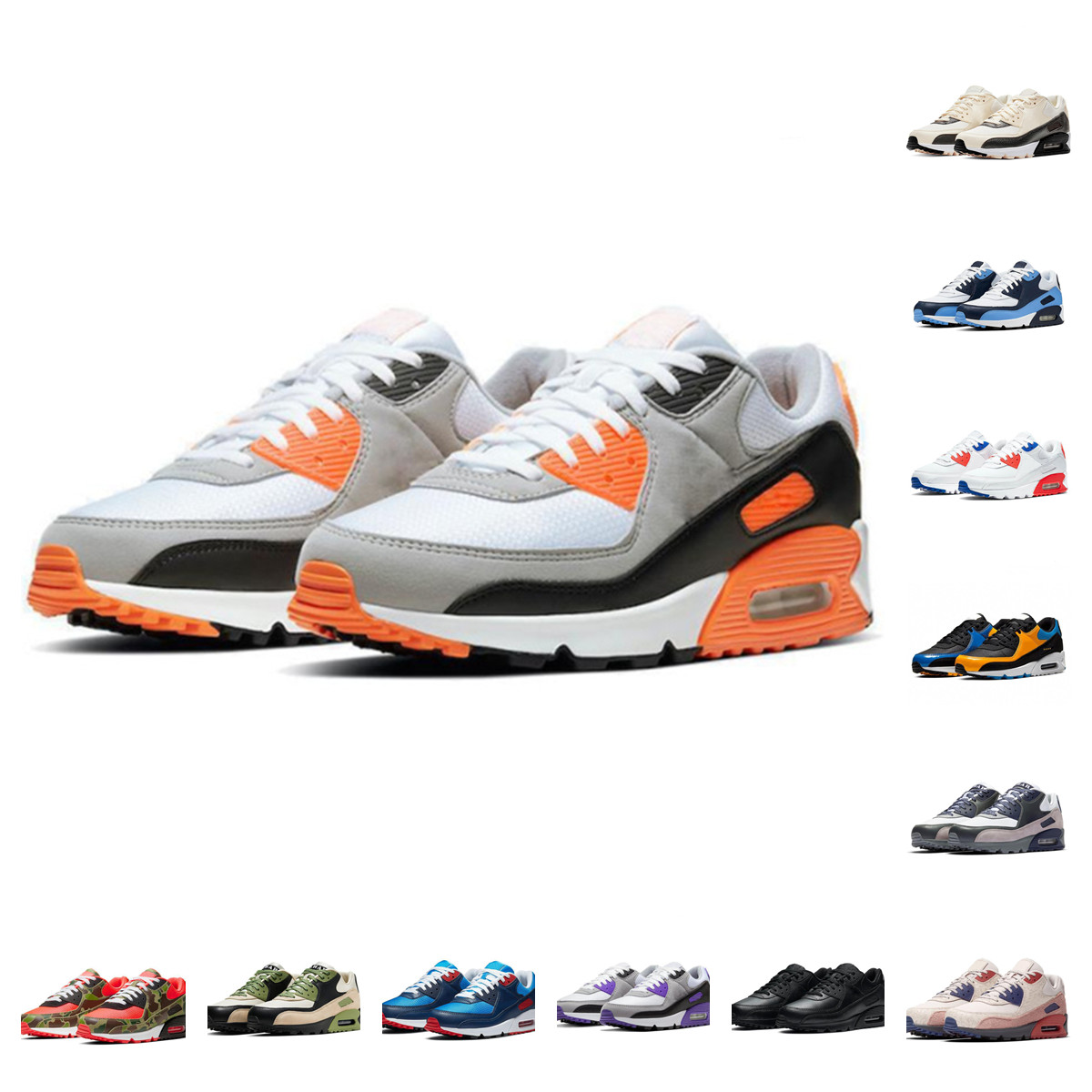 Wholesale men women 90 UNC running shoes Reverse Duck Camo Triple White black Total Orange 90s mens sneakers Hyper Grape Lahar Escape Natural Indigo trainer
Wholesale men women 90 UNC running shoes Reverse Duck Camo Triple White black Total Orange 90s mens sneakers Hyper Grape Lahar Escape Natural Indigo trainer