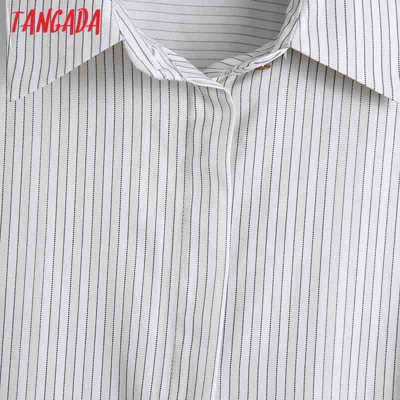 Spring Women Oversized Striped Print Blouse Long Sleeve Chic Female Lady Shirt Blusas Femininas 6Z57 210416