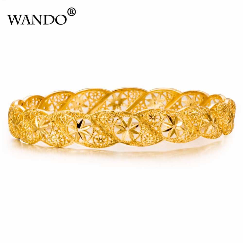 Wando 1pcs Gold Color Ethiopian Arab Flower Wedding Bangles&bracelet for Women Dubai Bracelet Jewelry Party Gold Accessories B12 Q0719
Wando 1pcs Gold Color Ethiopian Arab Flower Wedding Bangles&bracelet for Women Dubai Bracelet Jewelry Party Gold Accessories B12 Q0719