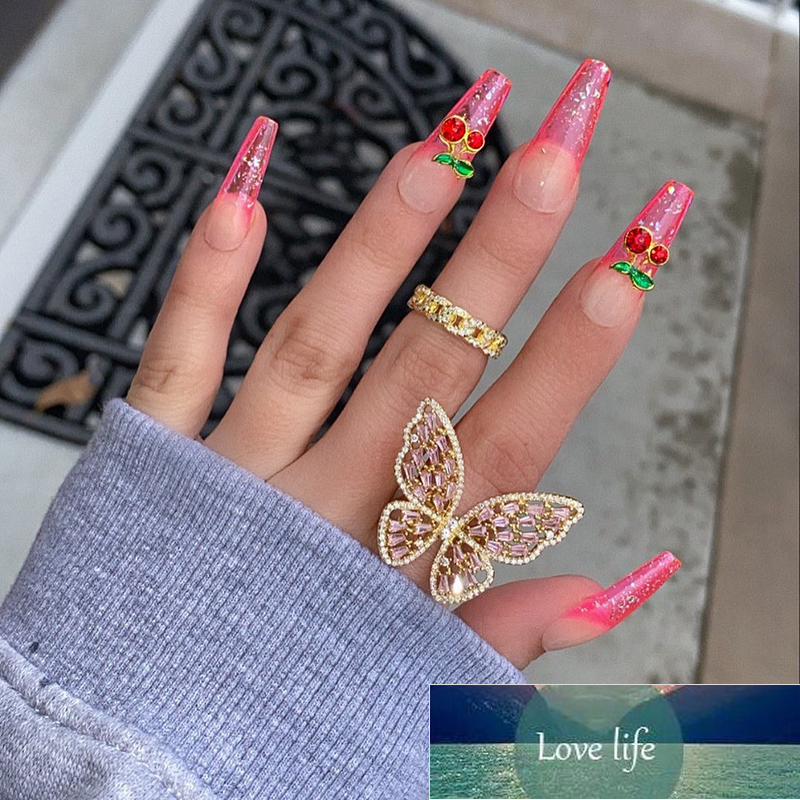 New Simple Full Rhinestone Butterfly Ring Vintage Pink Gold Finger Adjustable Ring For Women Fashion Jewelry Wedding Gifts Factory price expert design Quality
New Simple Full Rhinestone Butterfly Ring Vintage Pink Gold Finger Adjustable Ring For Women Fashion Jewelry Wedding Gifts Factory price expert design Quality