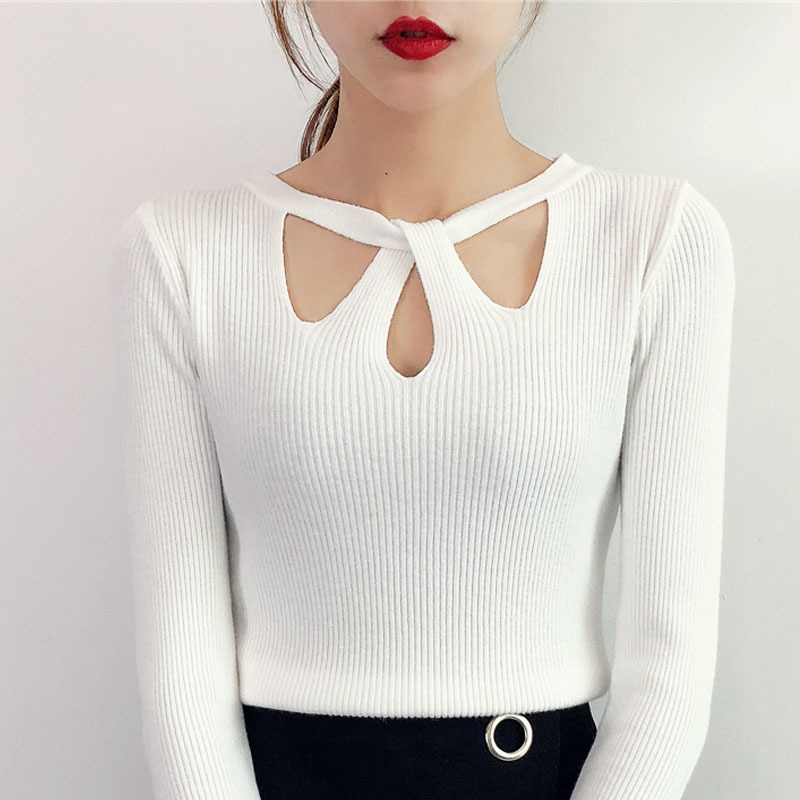 Knit Sweater Women Pullovers Autumn/winter Sweaters Office Lady O-Neck Solid Computer Knitted Long Sleeve 5222 50 210508
