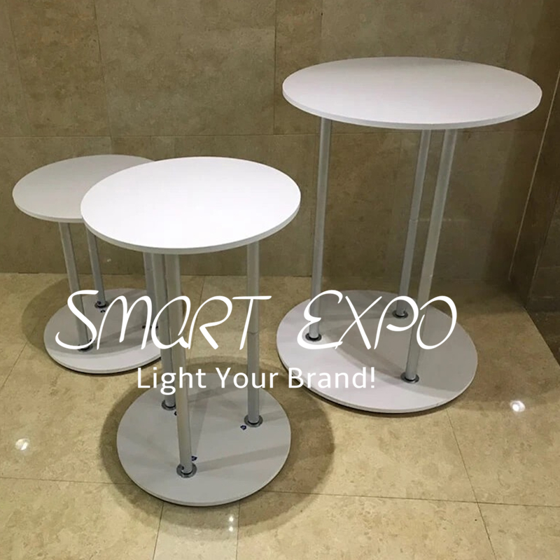 Advertising Display Pedestal Wedding Party Decoration Cylinder Plinth Round Counter Three Pieces Set with Custom Printing
