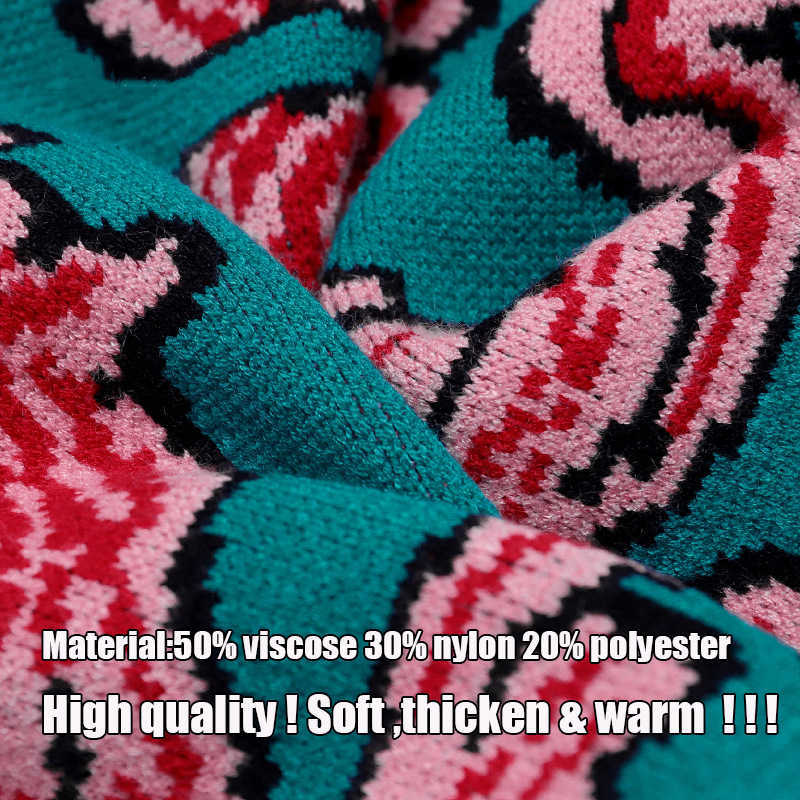 Women Vintage Warm Thicken Sweaters UFO Clouds Jacquard Pullovers Winter Autumn Knitted Retro Loose Tops Blusas C-012 210918